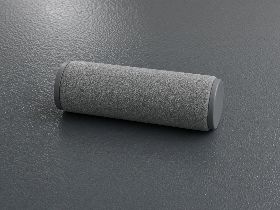 Urethane roller on a resin floor, labels unreadable